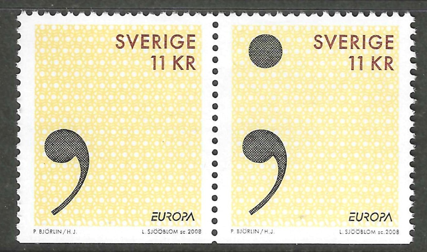 Sweden # 2586 MNH PO Fresh Europa 2008 Cmplt Horizontal Pair! ('25 SCV $5)