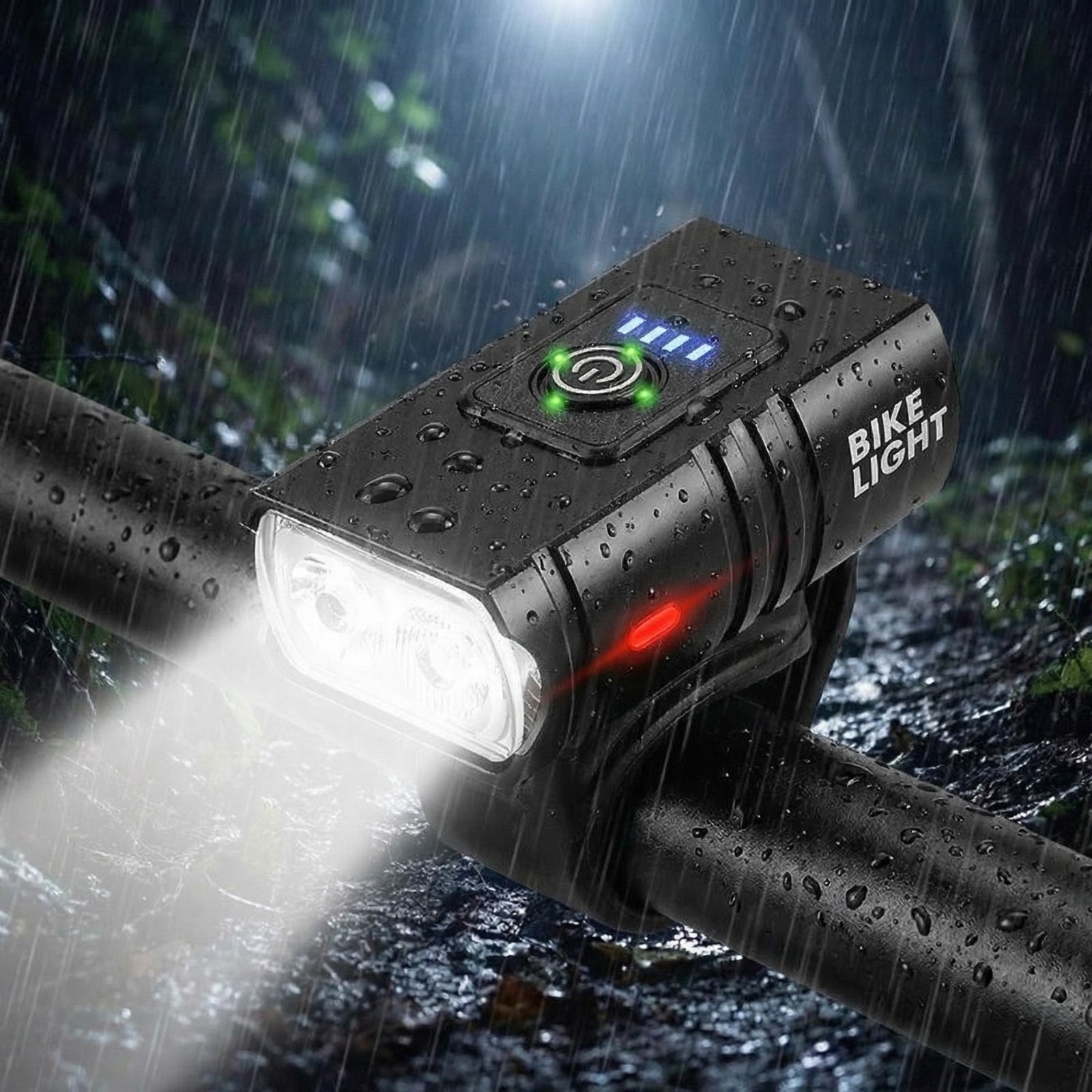 10000mAh LED Bicycle Bike Light Front Rear Rechargeable Headlight Mountain Set