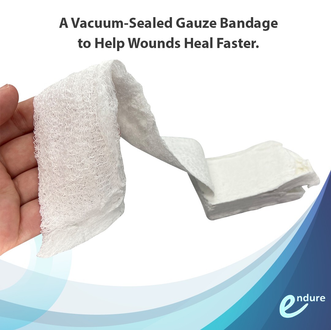 First Aid Compressed Gauze, Sterile Crinkle Cotton Fluff Hemostatic Bandage, 2 P