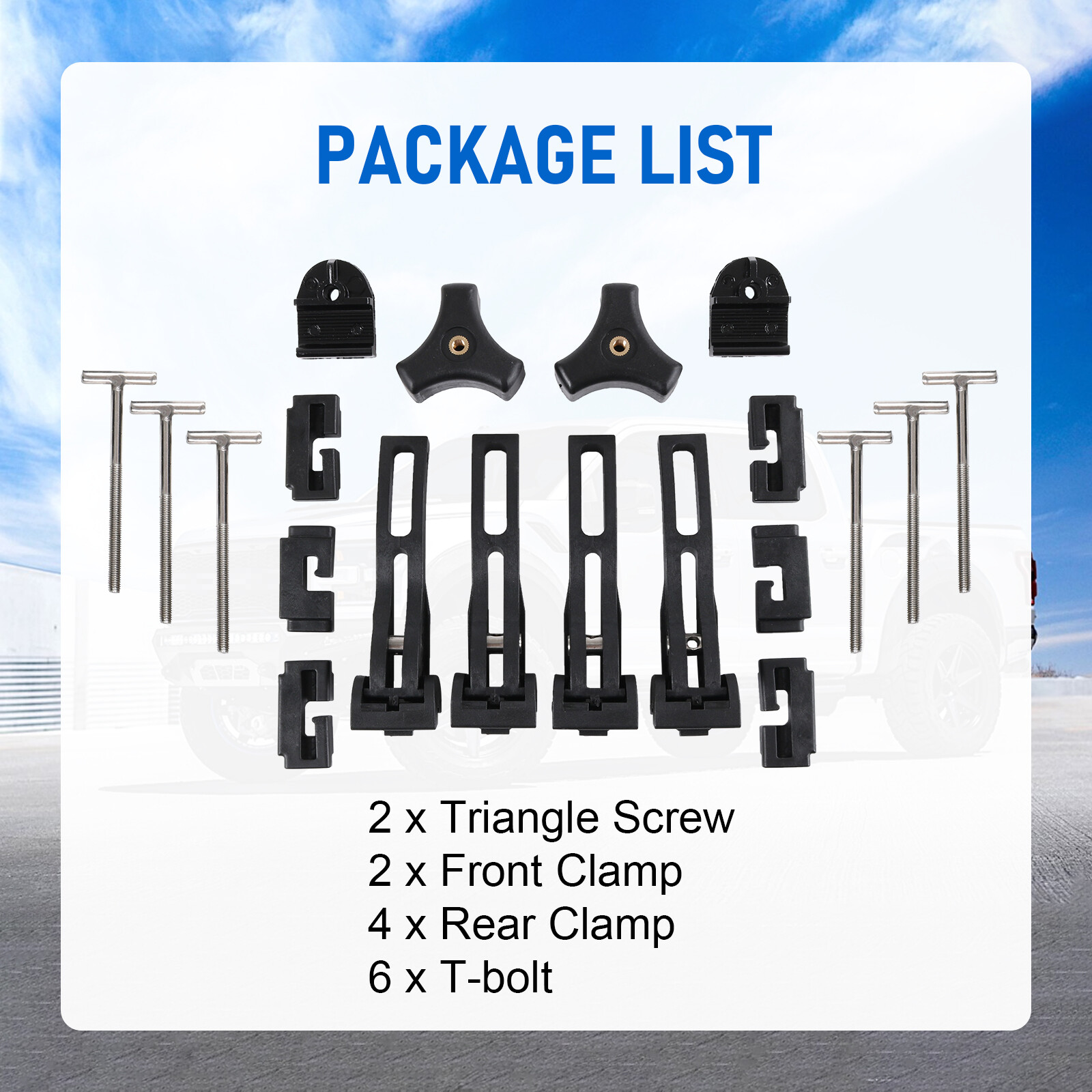 Universal Replacement Parts For Hard Tri-Fold Tonneau Cover Rear / Front Clamp