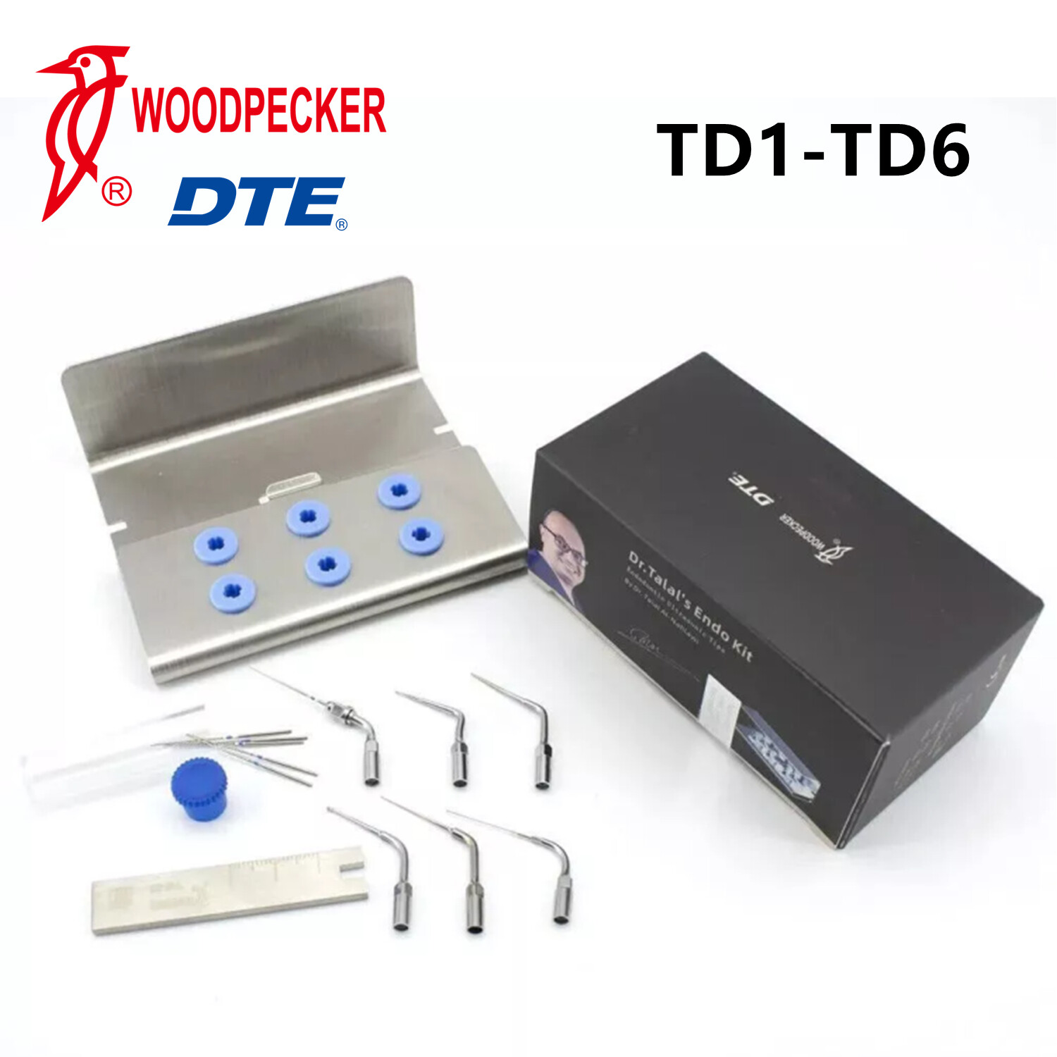 Woodpecker Dr Talal's Endo Kit Endodontic Ultrasonic Scaler Tips Kit Set TD1-TD6