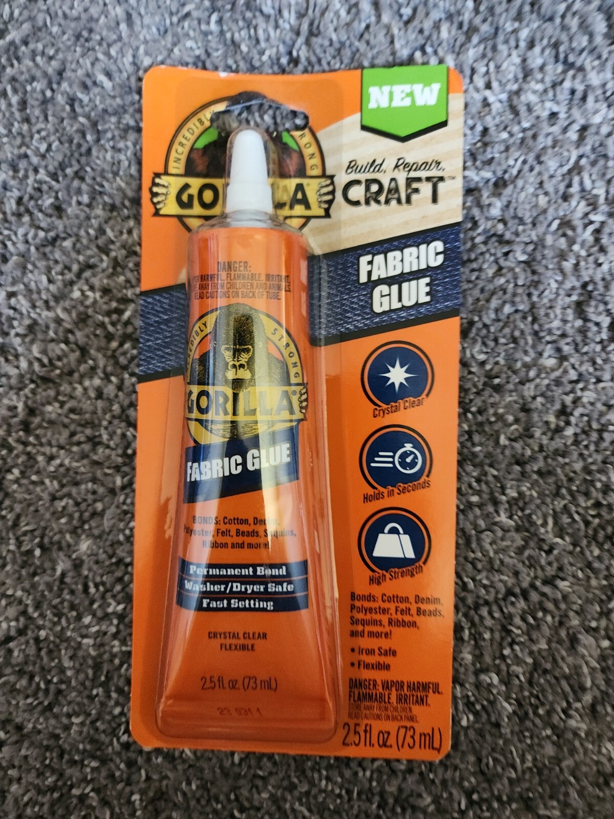 Gorilla Permanent Bond Fabric Glue, 2.5oz