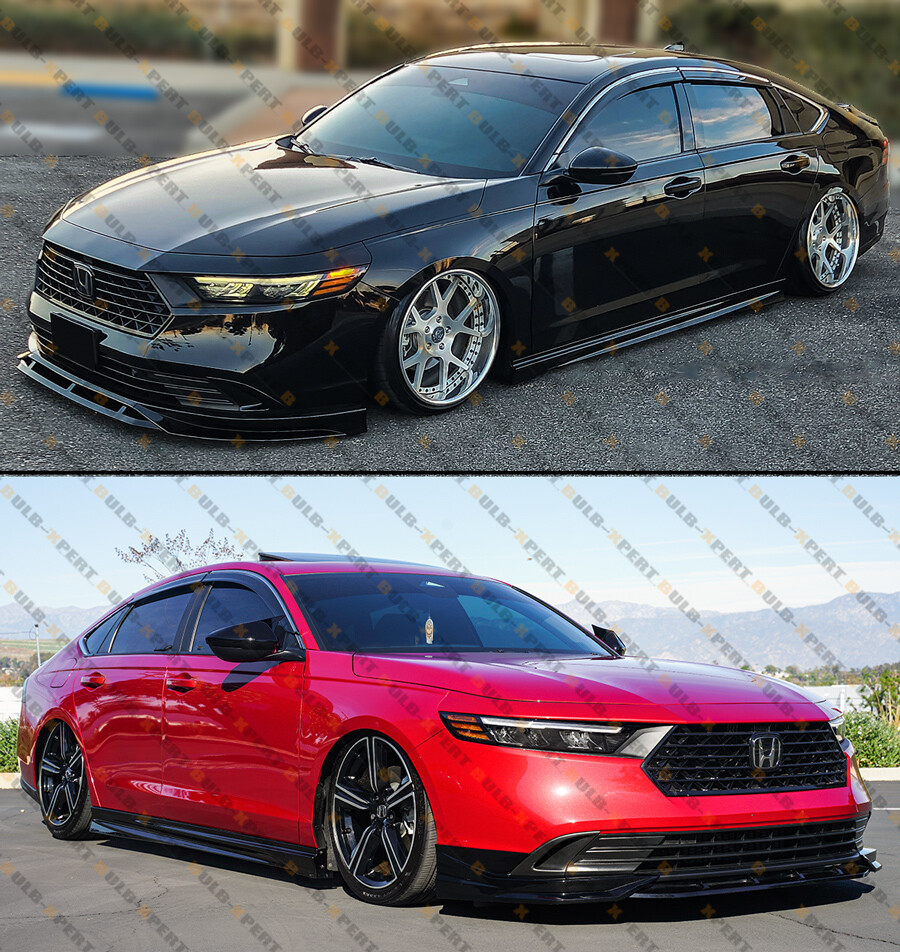 For 2023-2024 Honda Accord Akasaka JDM Gloss Black Add On Side Skirt Extensions