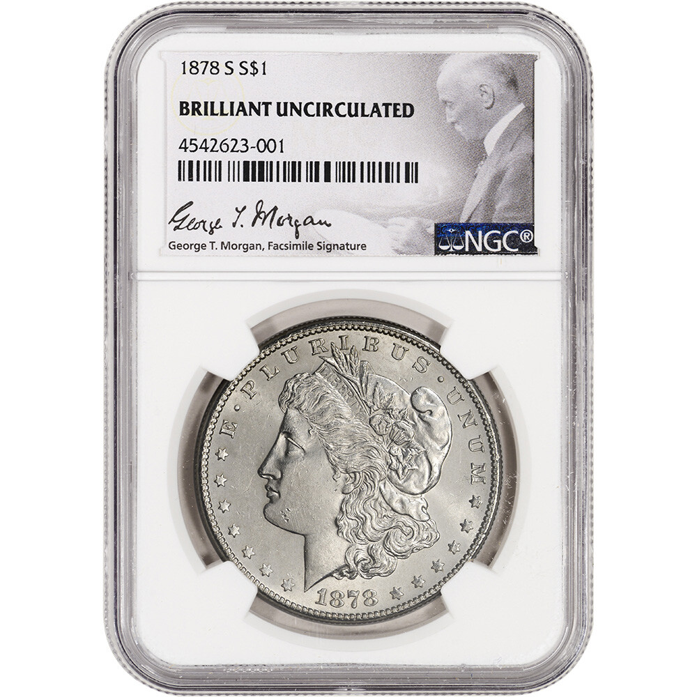 1878 S US Morgan Silver Dollar $1 - NGC Brilliant Uncirculated