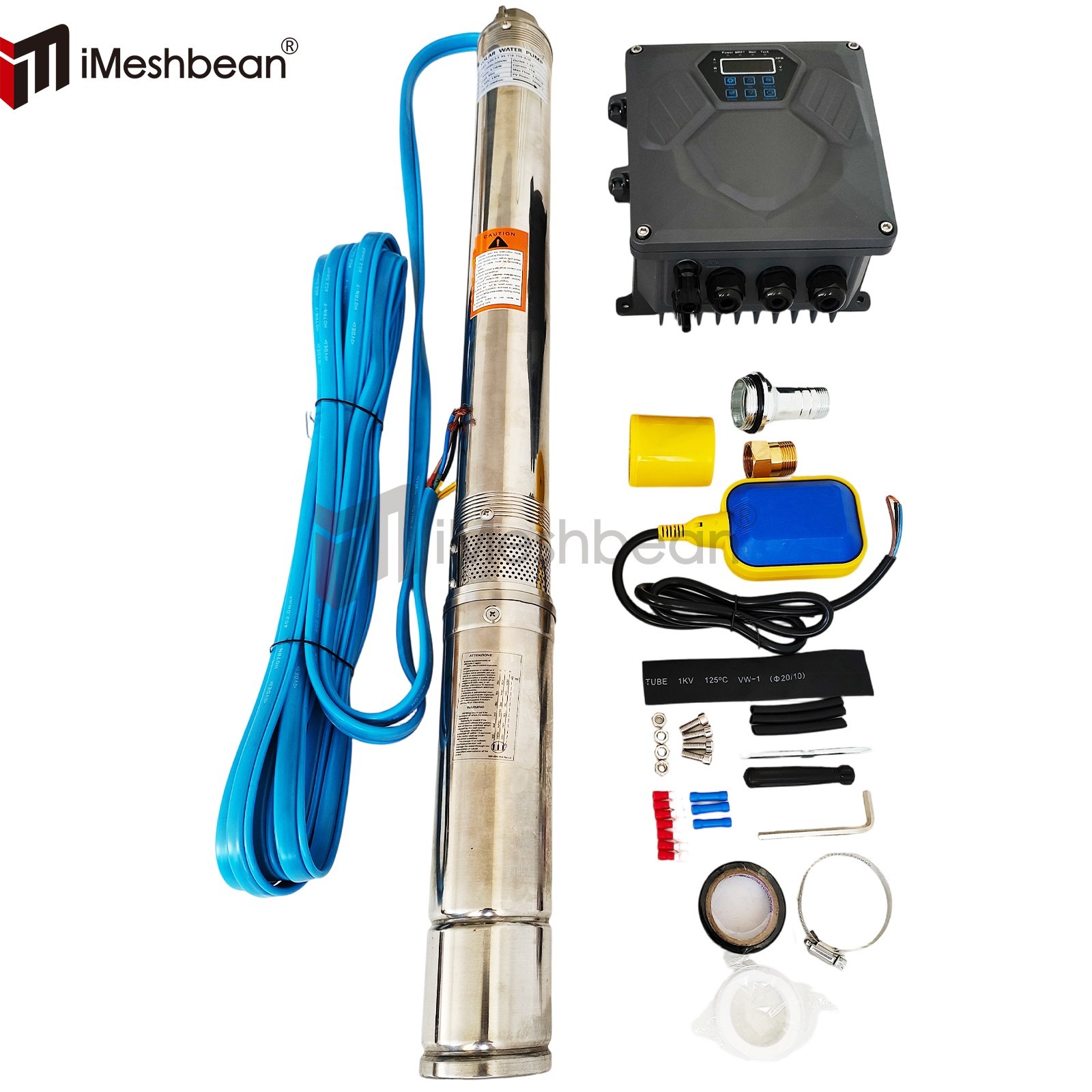 3" AC/DC Solar Powered Bore Well Water Pump 1HP Submersible Hybrid Deep 110/220V