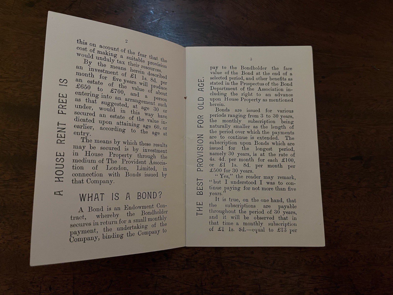 1890s Provident Association “A Provision for Old Age” Investment Booklet