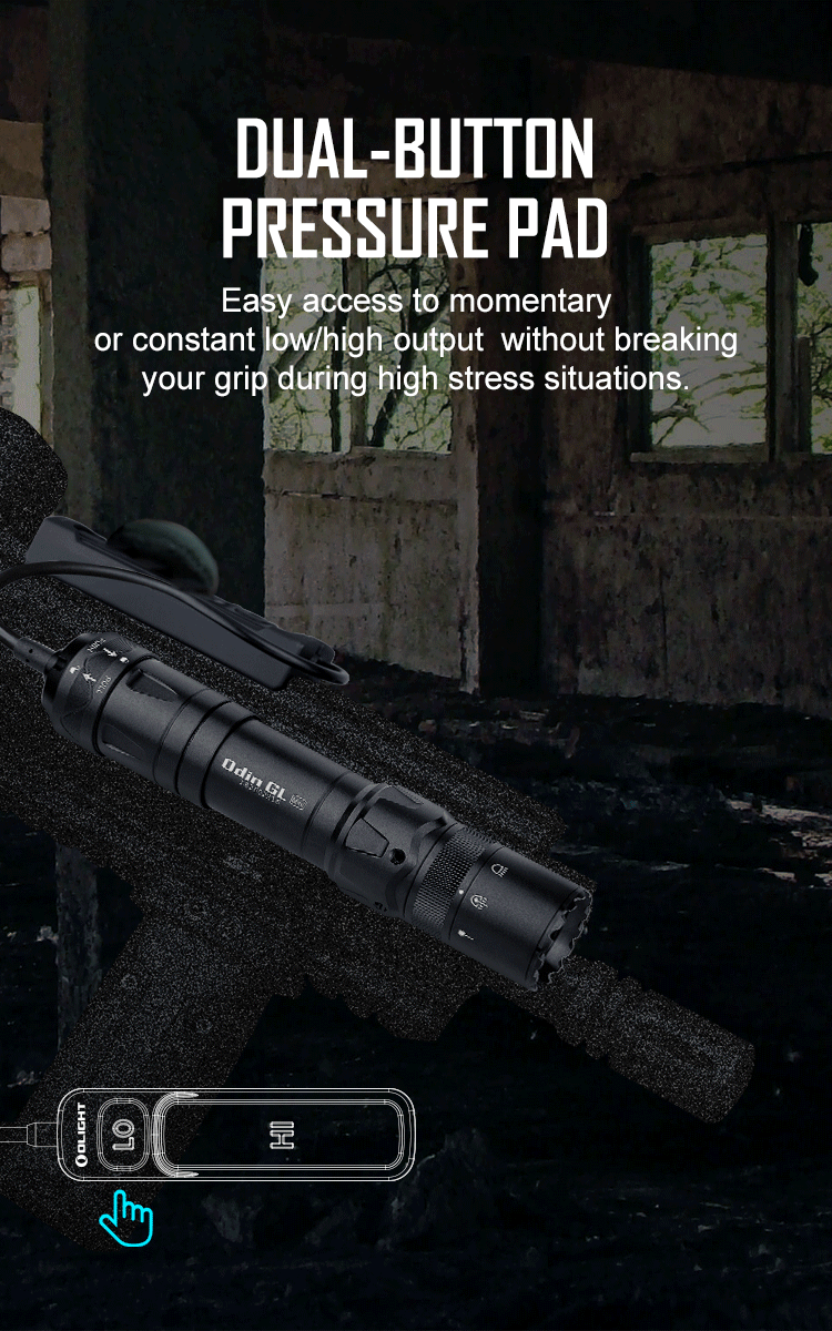 Olight Odin GL Mini 1000 Lumen Tactical Flashlight, White LED & Green Laser