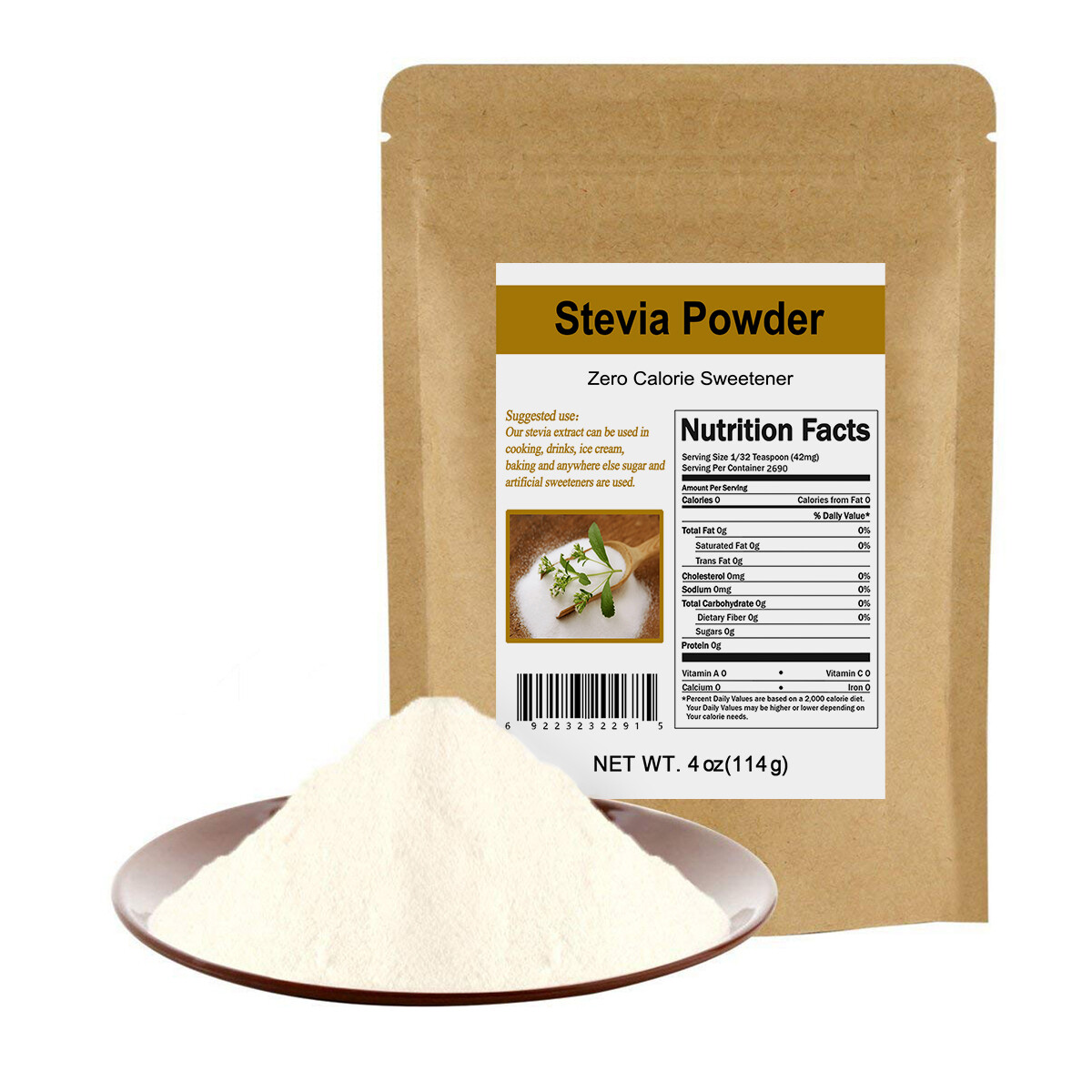 PURE STEVIA EXTRACT POWDER STEVIOSIDES NATURAL SWEETENER 0 Cal SUGAR SUBSTITUBES