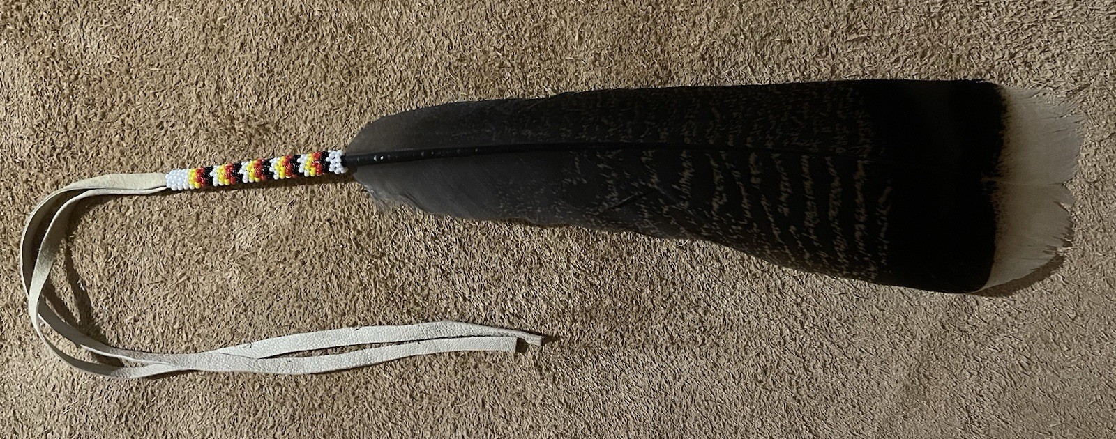 Native American Lakota Sioux Beaded Feather.