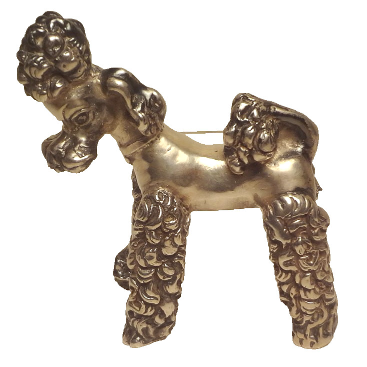 Vintage STERLING SILVER ornate POODLE made in ITALY - w/ ISRAEL Mark -TO RESTORE