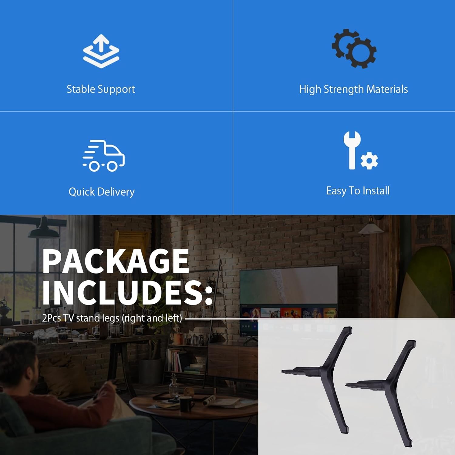 TV Stand Legs BN63-18871A BN63-18877A For Samsung UN50TU7000FXZA UN55TU7000FXZA