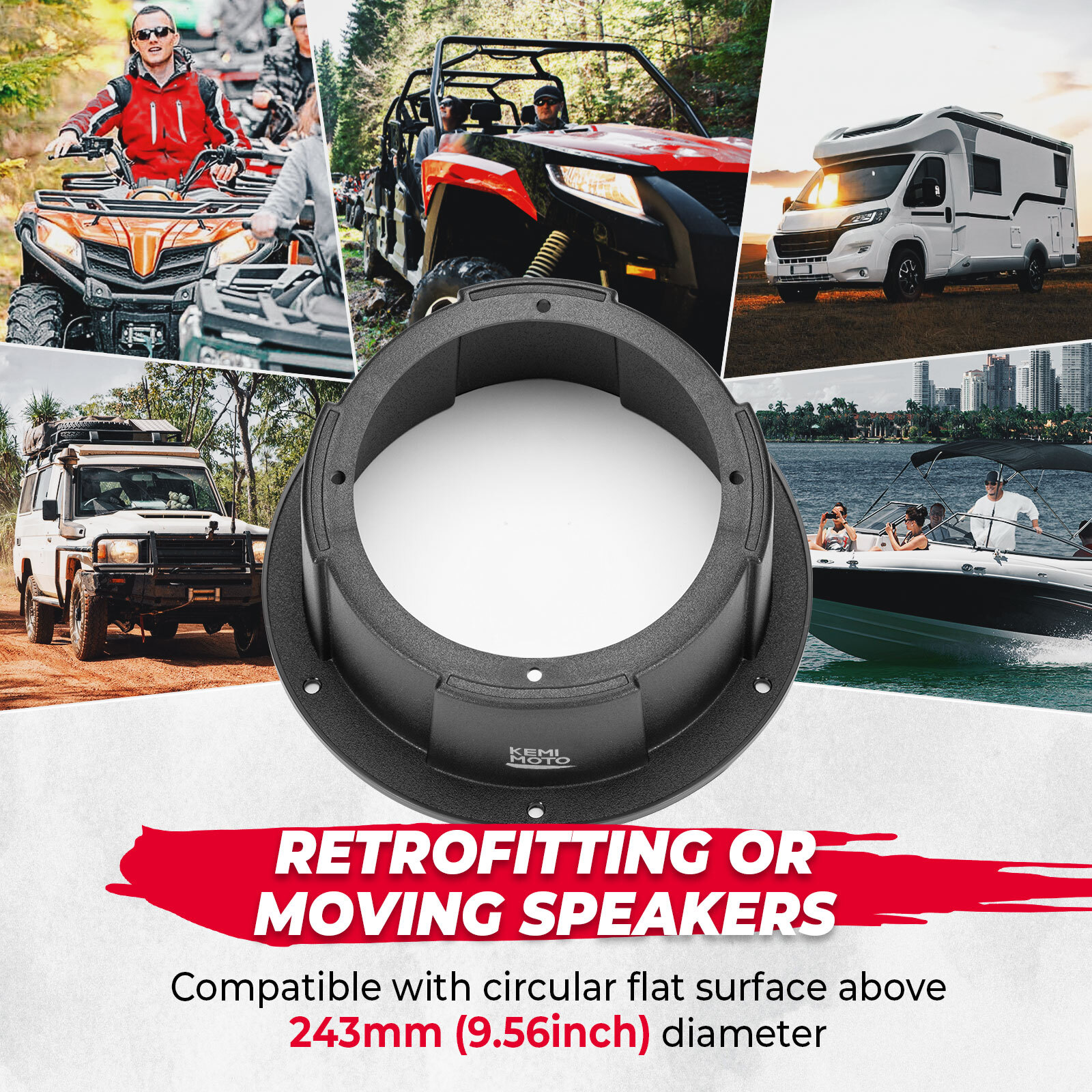 1 Pair 6.5'' Speaker Pods Enclosures Mount Boxes For UTV ATV Door Kick Panel