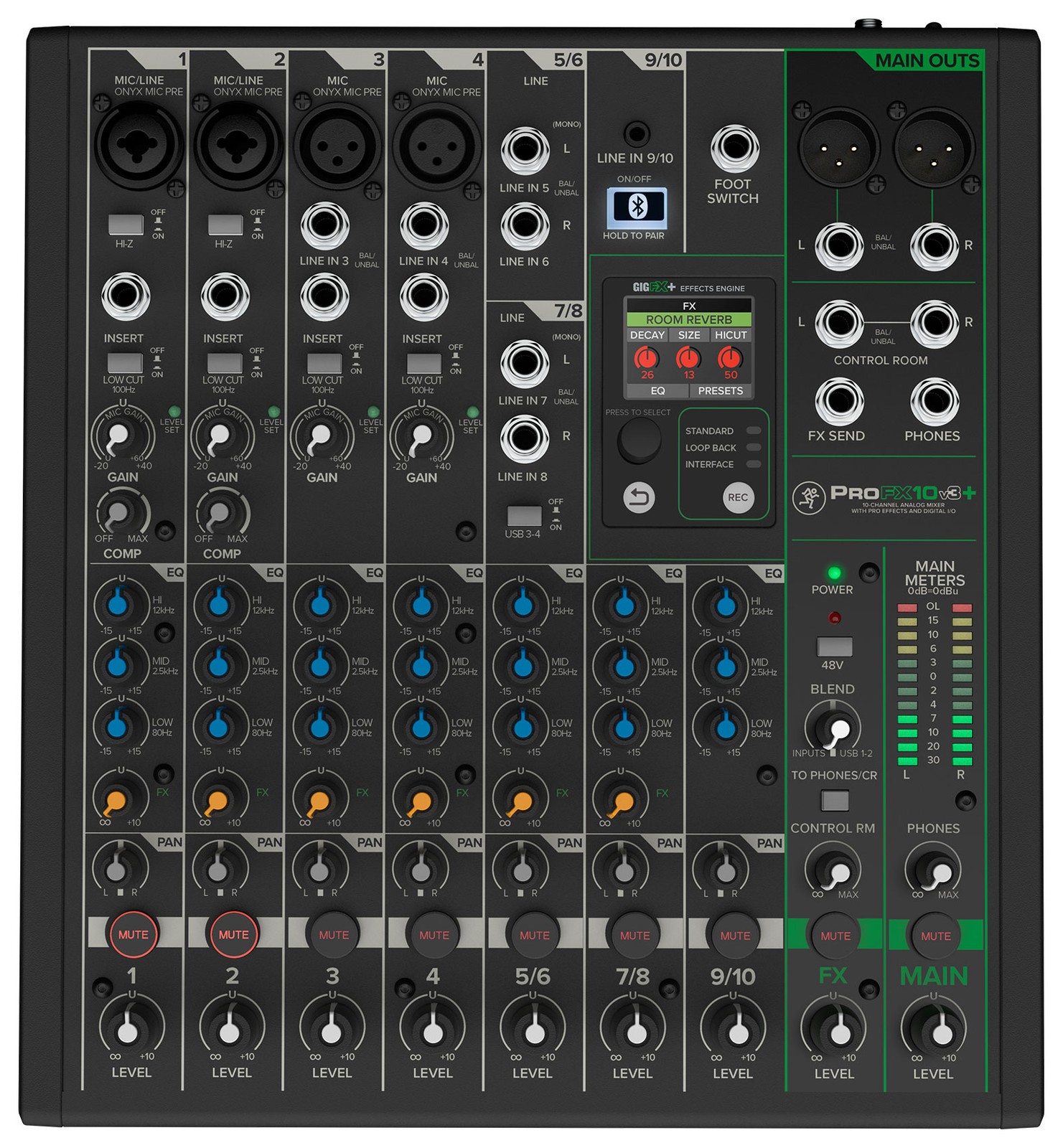 Mackie ProFX10v3+ 10-Channel Analog Mixer w/Enhanced FX/USB Recording/Bluetooth