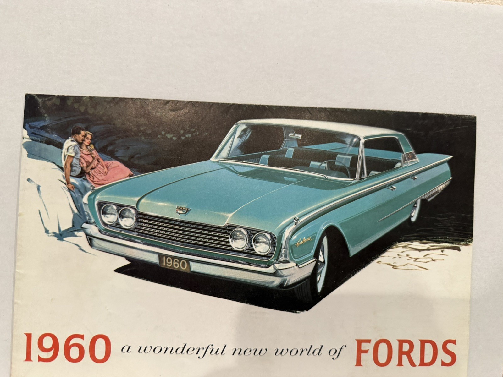 1960 Ford Dealership Brochure Opens to Poster Size of All 1960 Ford Cars Made