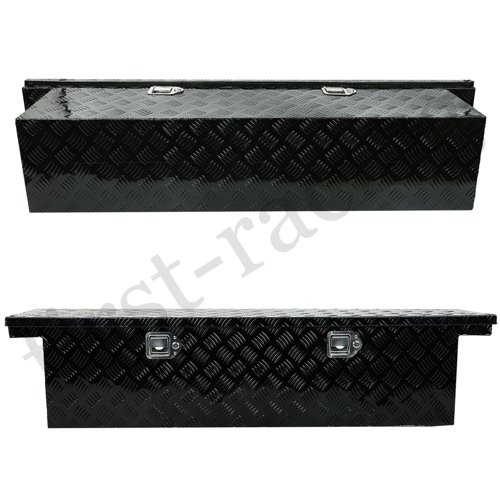 60"X12"X14" BLACK ALUMINUM PICKUP TRUCK TRUNK BED TOOL BOX TRAILER STORAGE+LOCK