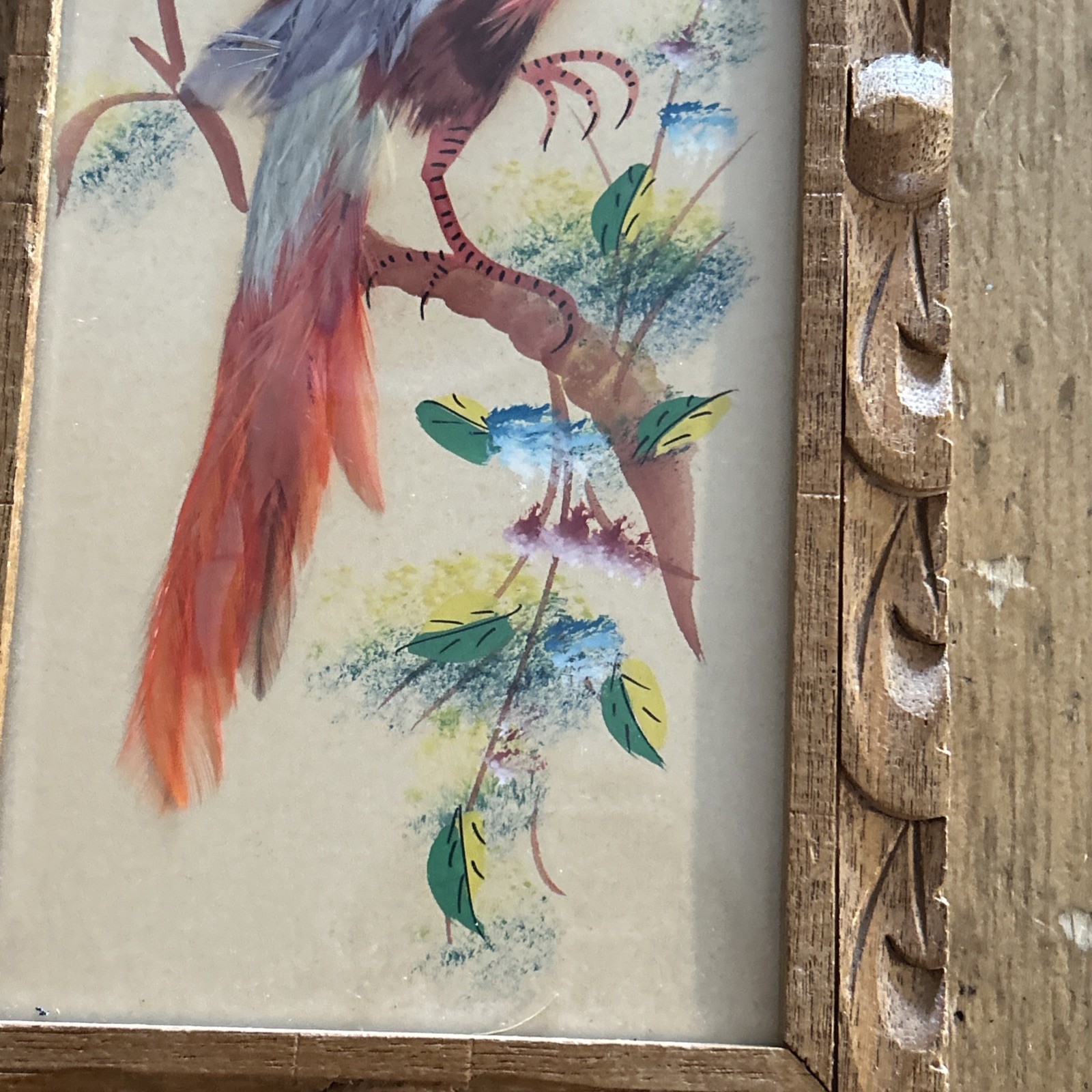 Set 3 VTG Mexican Feathercraft Bird Art Collection Handmade with Real Feathers