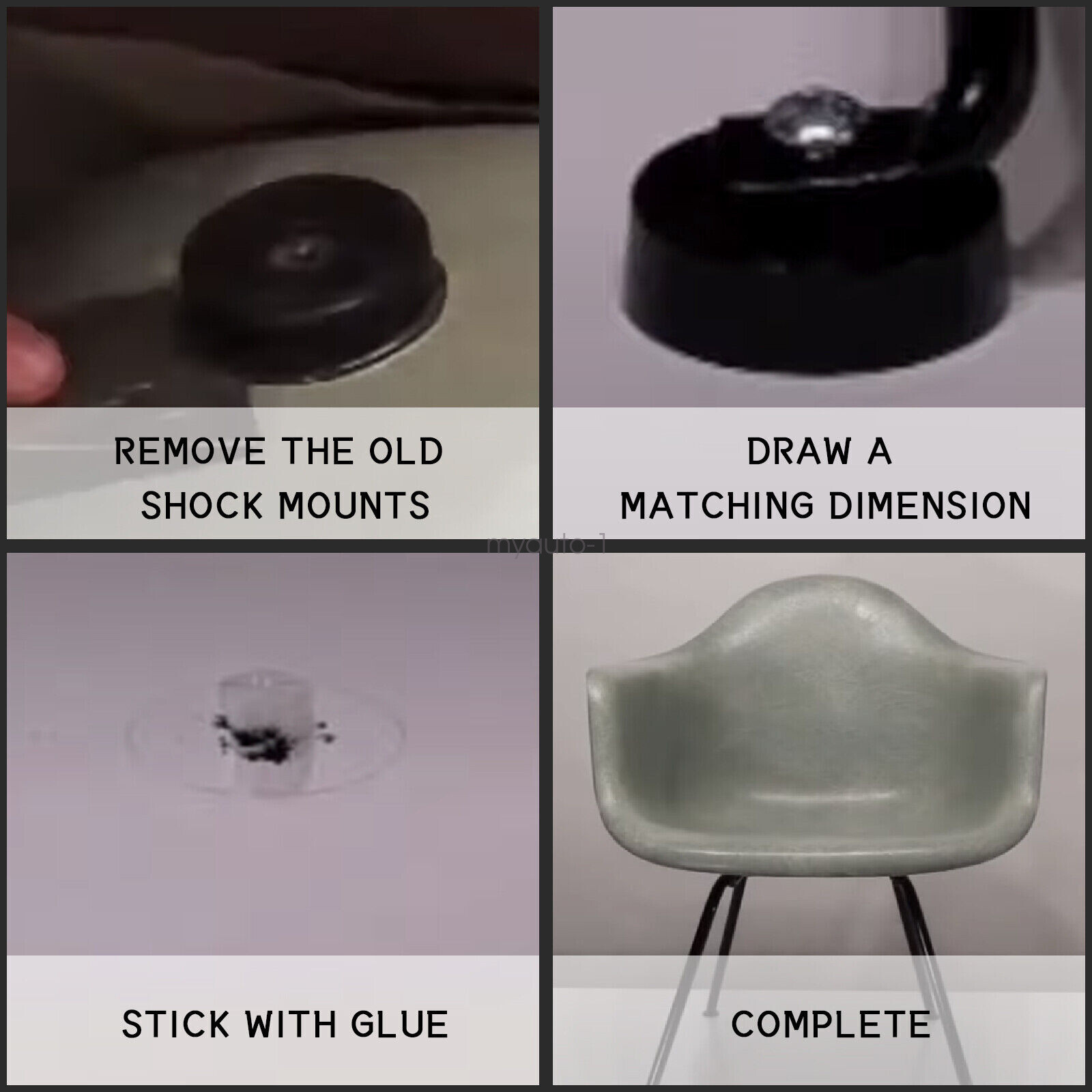 SHOCK MOUNTS FOR EAMES HERMAN MILLER SHELL CHAIR SHOCKMOUNT REPLACEMENT PARTS