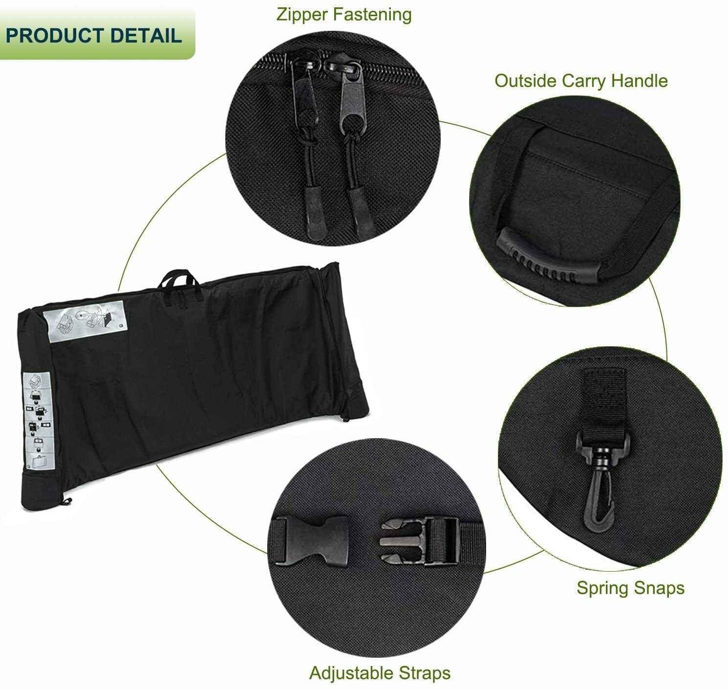 Soft Top Window Storage Bag For 2018-2024 Jeep Wrangler JL JLU 68358392AC