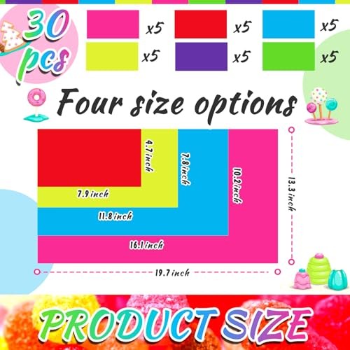 Colorful PVC Floor Stickers Candy Donut Theme Land Runway 7.9 x 4.7 Inch 30