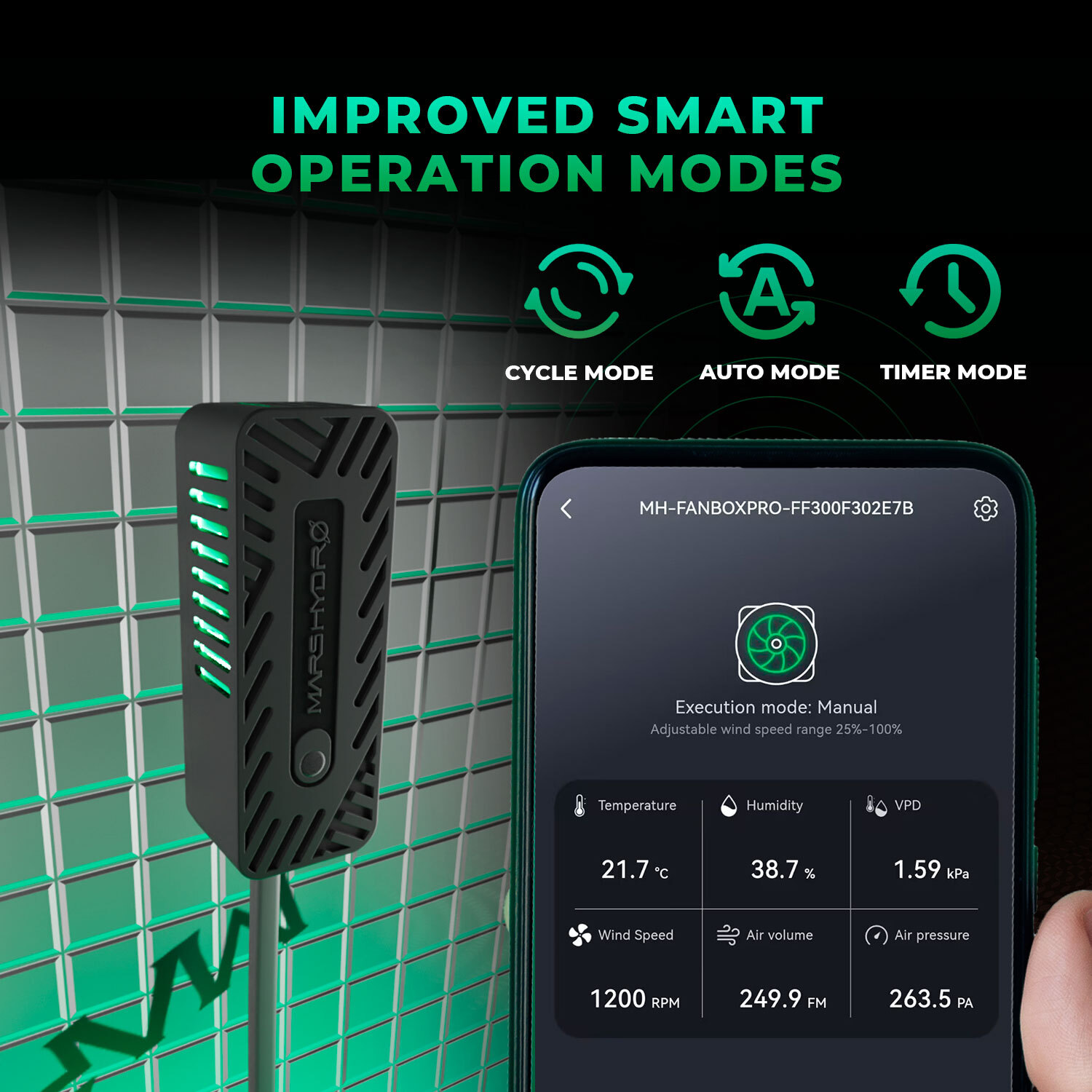 Mars Hydro Ifresh 4"Inline Fan Carbon Filter Kit Smart APP Control for Grow Tent