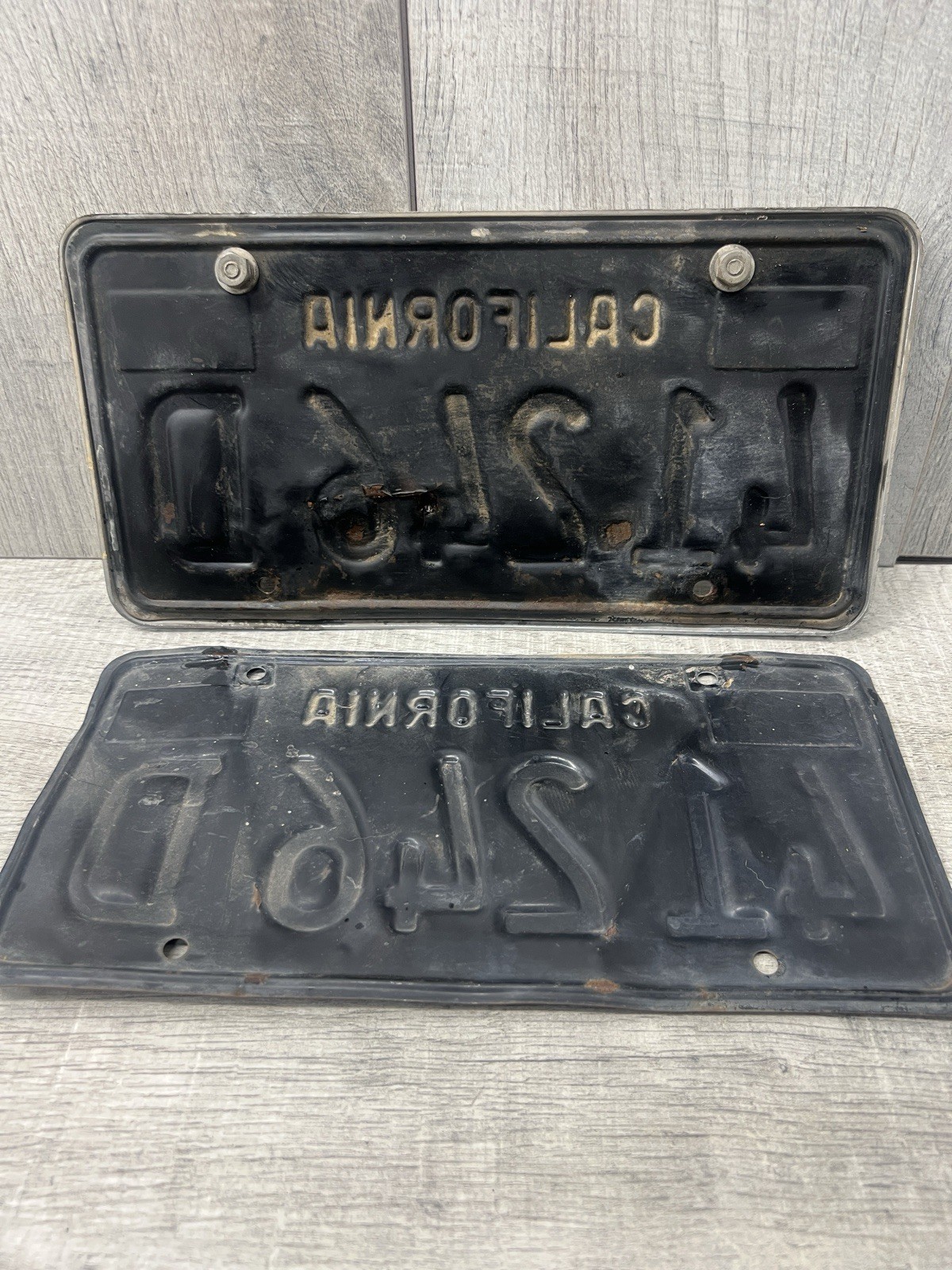 Vintage 1963 California License Plate Pair 41 246 D DMV Clear