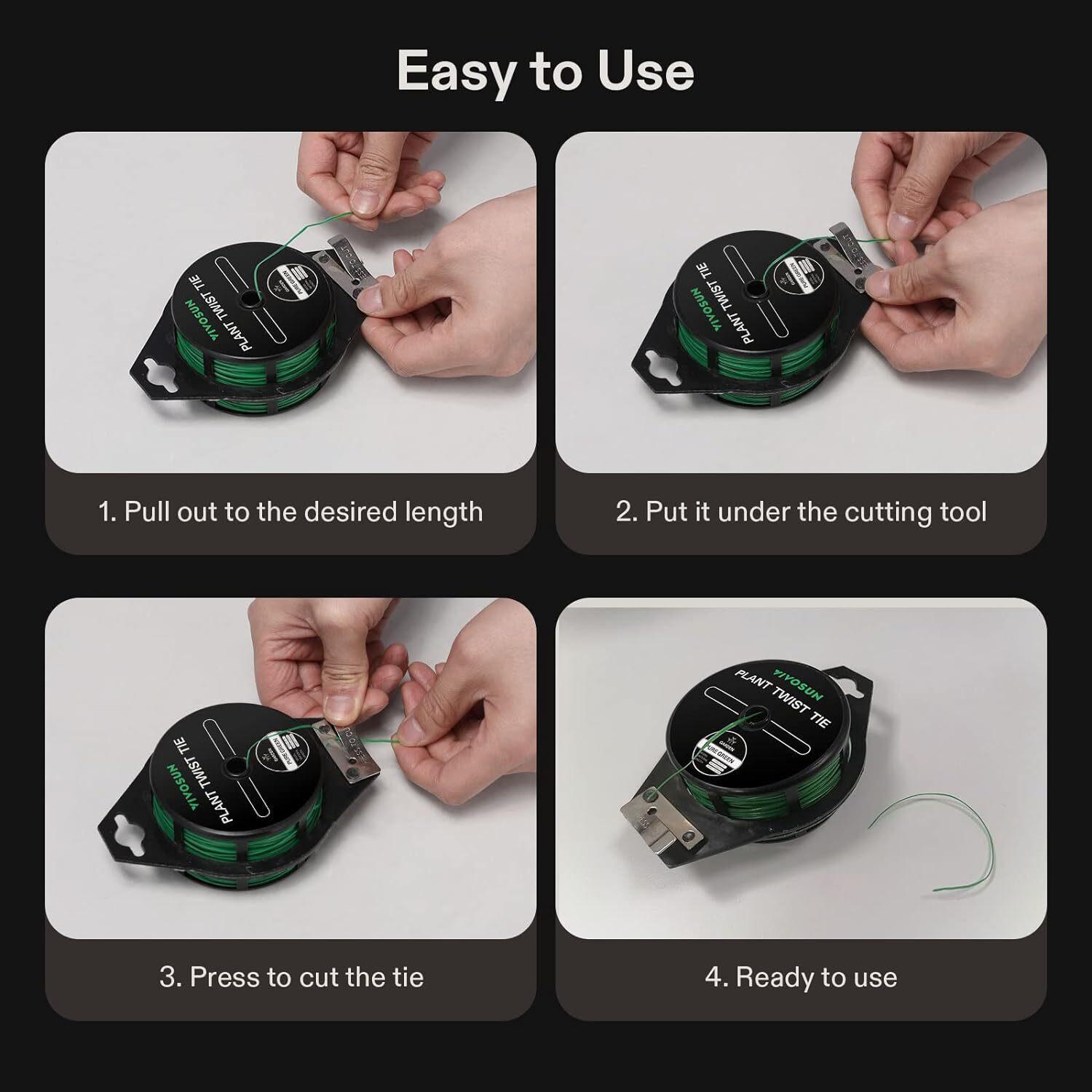 VIVOSUN 164/328ft PE-Coated Twist Tie Wire Roll w/ Cutter Garden Plant Cable Tie