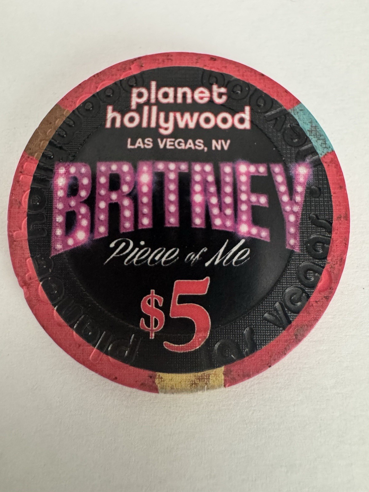 RARE Britney Spears Planet Hollywood Las Vegas NV $5 Casino Chip