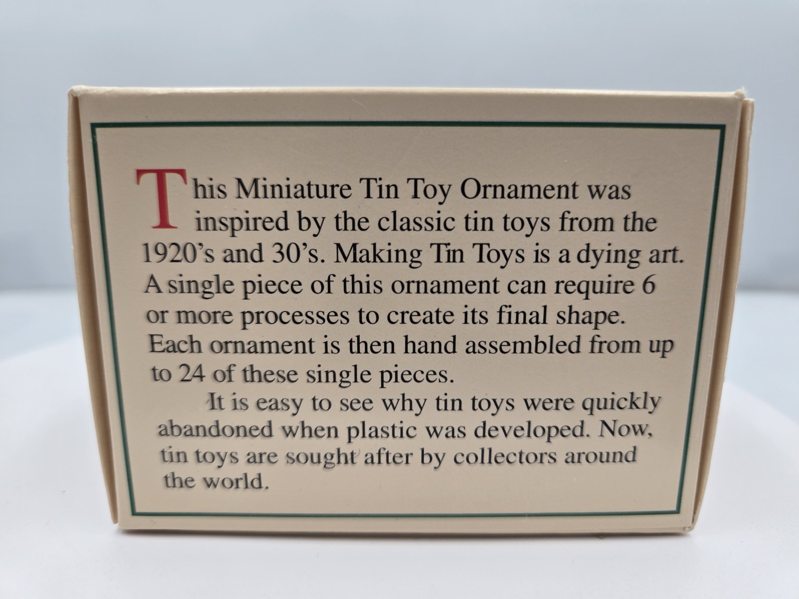 Schylling Biplane Tin Toy Ornament Collector Series 1995