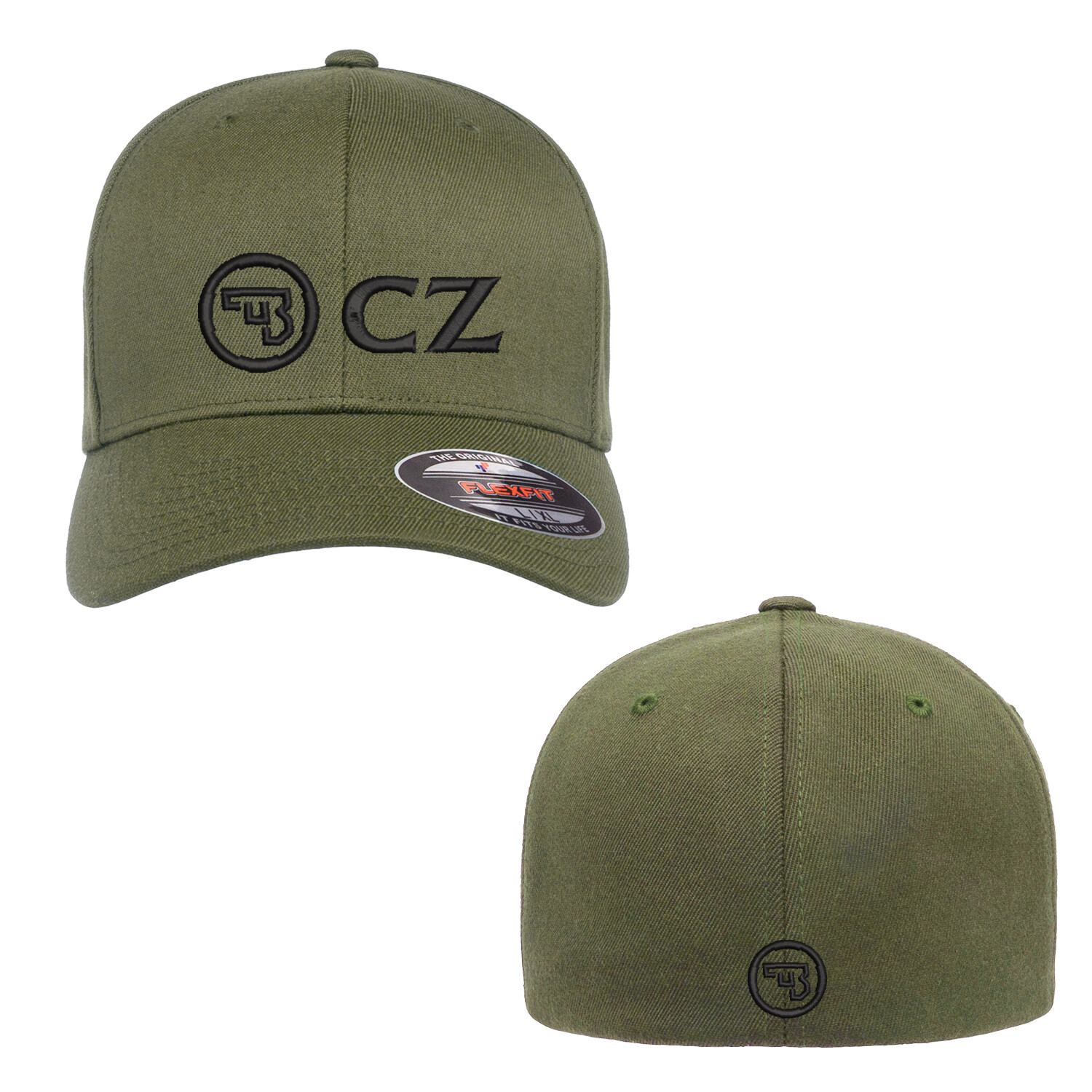 CZ Logo Embroidered Flexfit Hat Front and Back Stitch, Various Colors Available