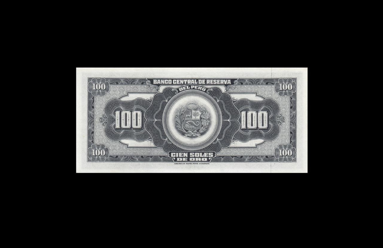 1962 PERU 100 SOLES ~Ladder S/No. **984576**~ "AB" ^RARE^ (( GEM UNC ))