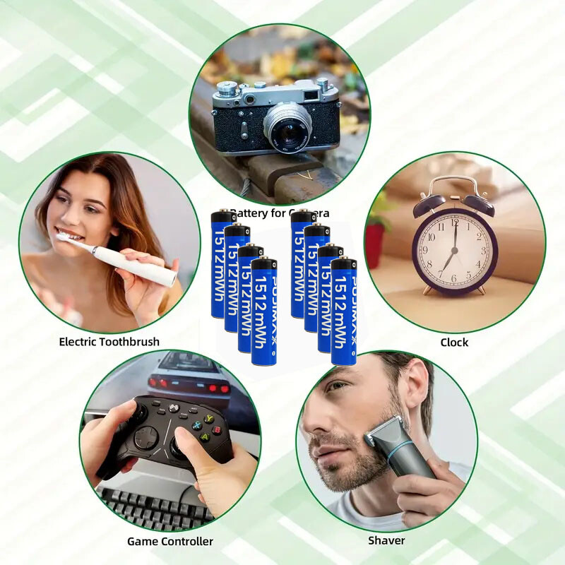 8 PCS PUJIMAX 1.5V 1512mWh AAA Rechargeable Lithium-ion Battery + Charging Box