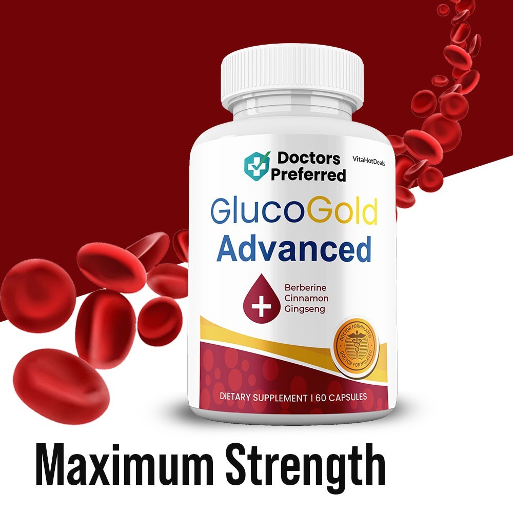 Gluco Gold Advanced Capsules, Max Strength GlucoGold Supplement (1 Pack)