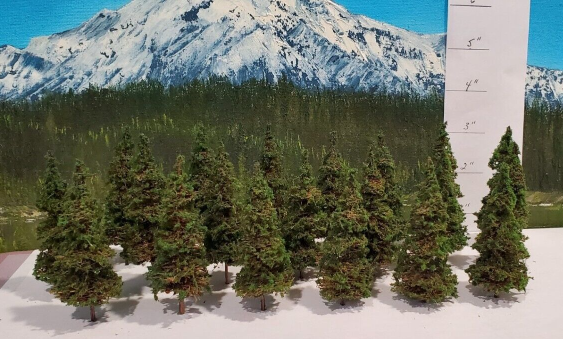 MOOSE CREEK TREES - Fir / Pine Trees (3" x 20 Trees) Model Trains HO N Z Scale