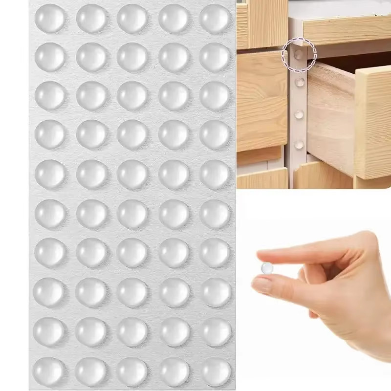 100Pcs Self Adhesive Door Stopper Rubber Damper Buffer Cabinet Bumpers Silicone