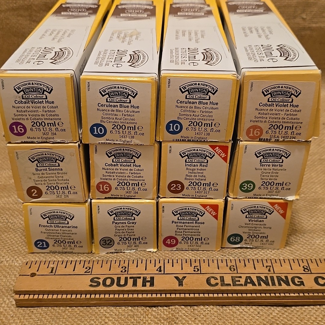 Winsor & Newton Oil Paints 12 Multi Colors 200ml 6.75 fl. oz Each