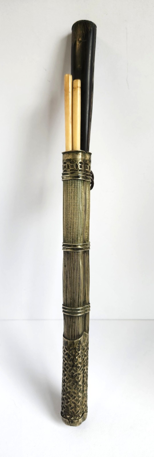 Antique Asian Chinese Knife Bone Chopsticks Traveling Eating Trousse Set