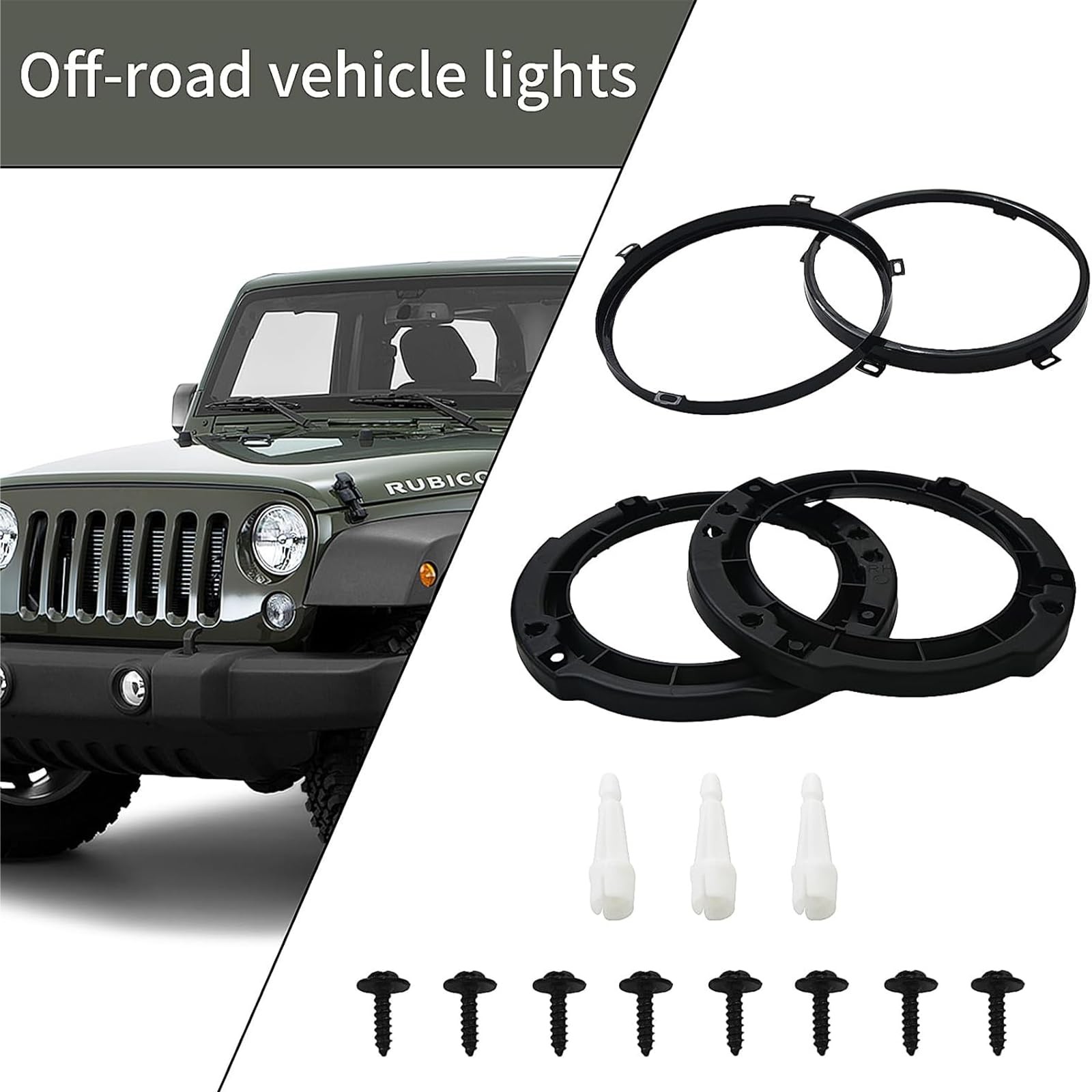 7 Inch Headlight Mounting Bracket & Retaining Kit for Jeep Wrangler JK 2007–2017