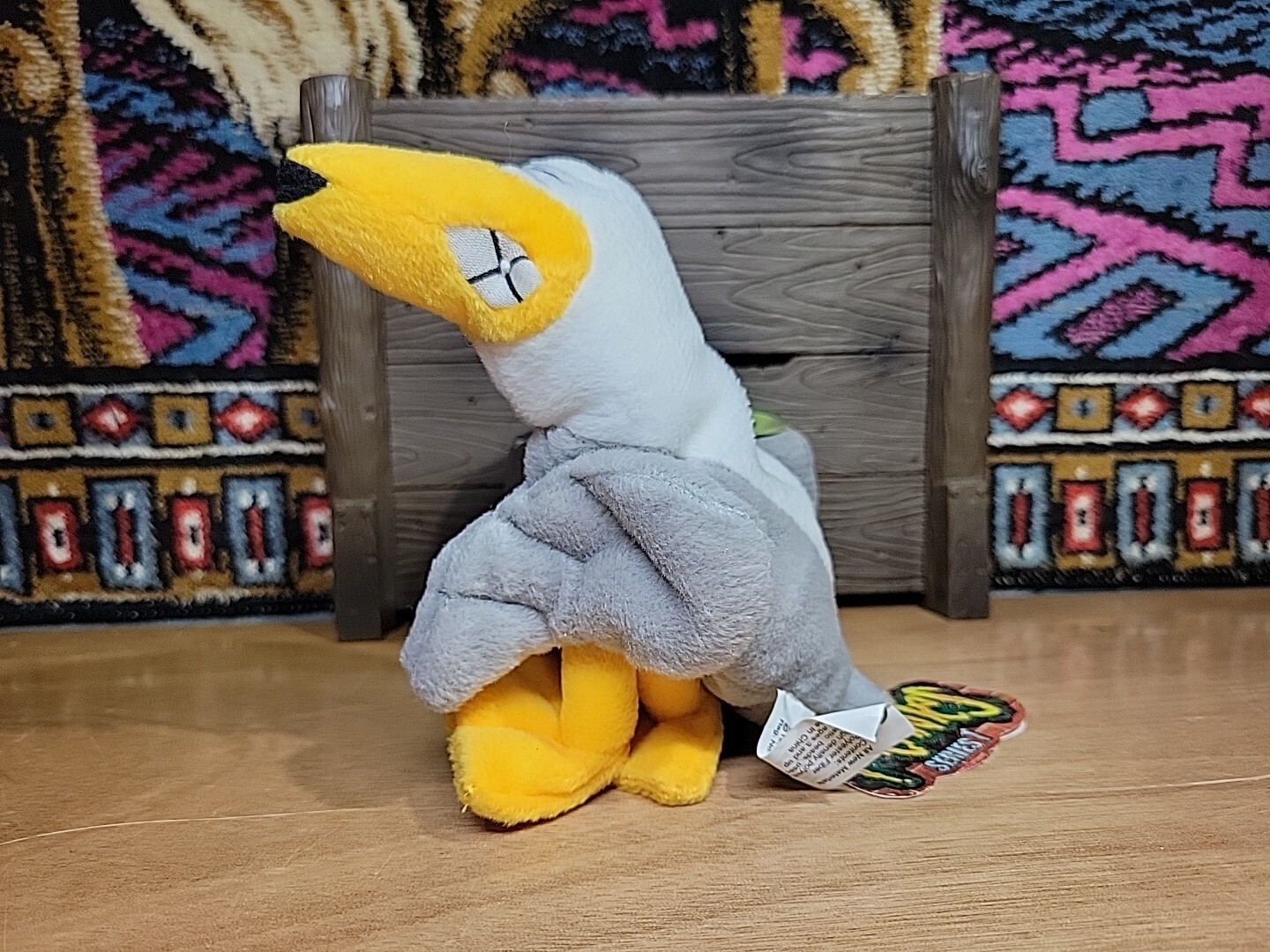 New 1997 Meanies Beanie Peter Gotta Peagull Crude Toilet Plush Series 1