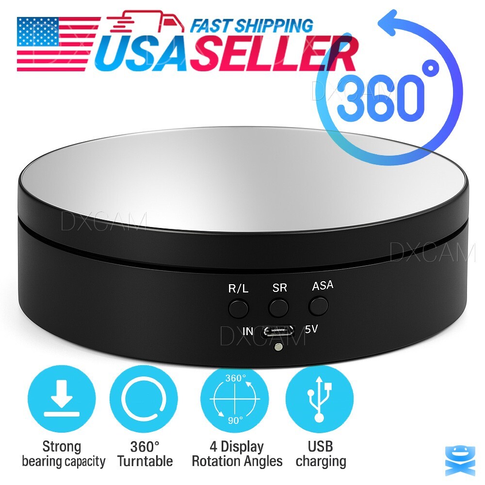 360° Rotating Display Stand Electric Motorized Jewelry Photography Turntable