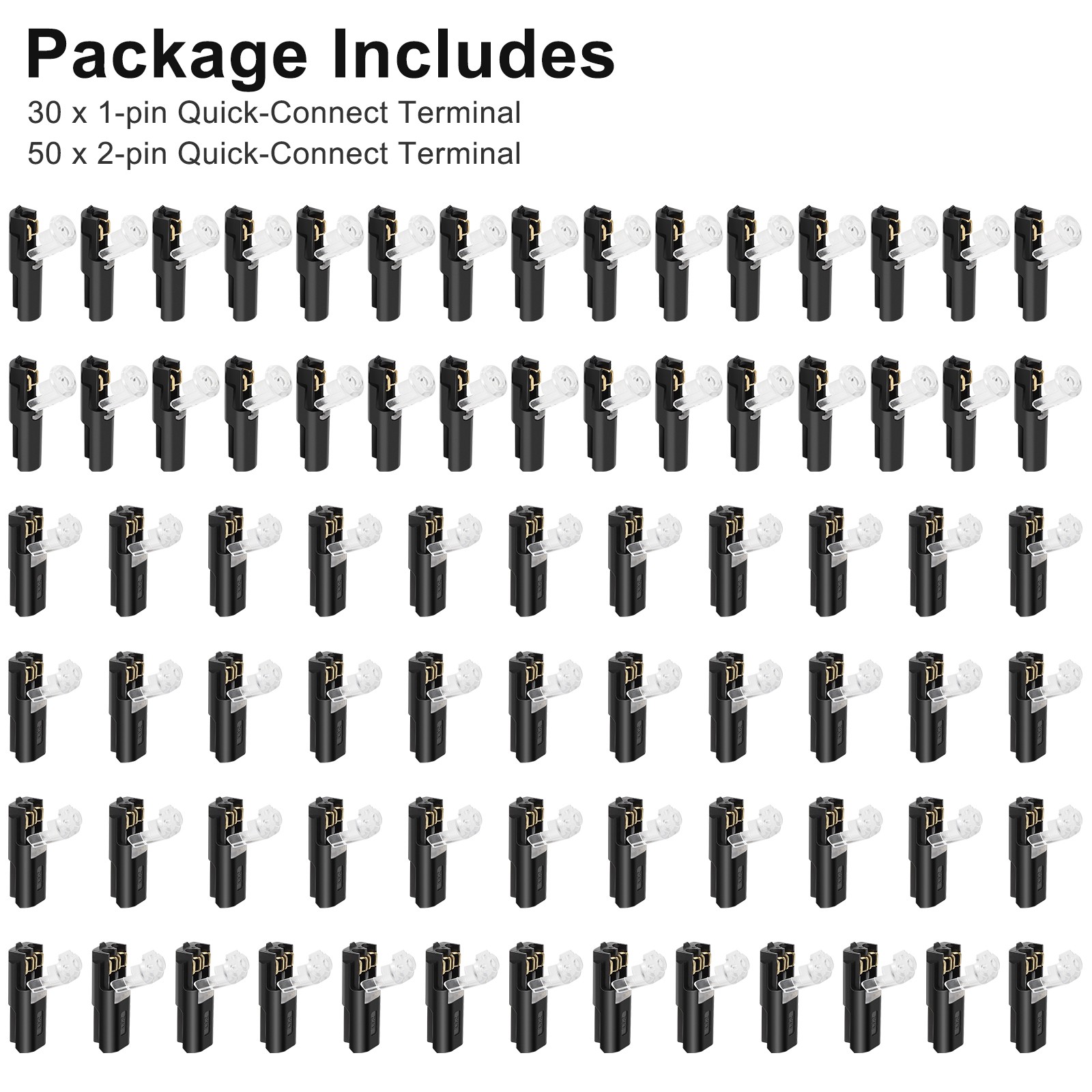 80 PCS Plug-In Quick Wire Connectors, Reusable Clamp Terminal Blocks for Cables