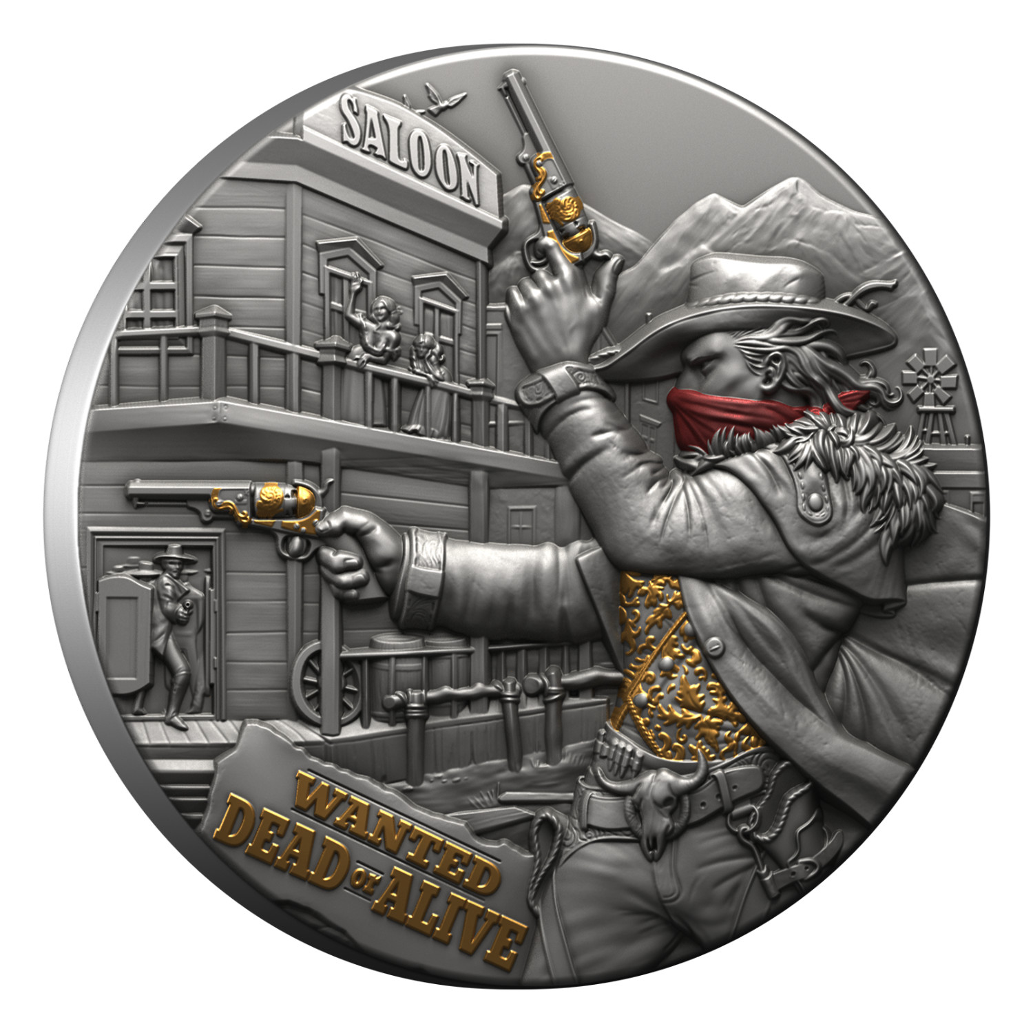 5 Dollars Silver Coin 'The Bounty Hunter' Django of the Wild West, Limited