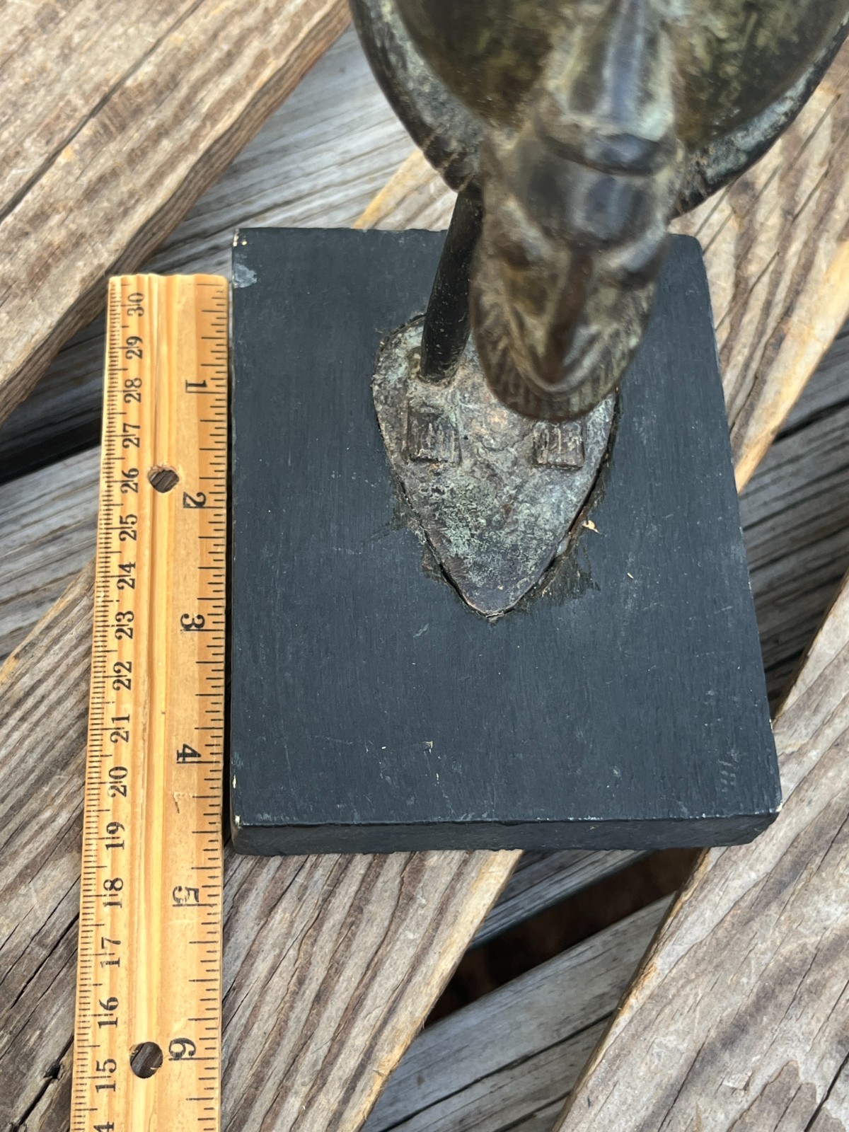 Vintage Mali Bronze Sculpture – Dogon Style Figure Carrying Vessel