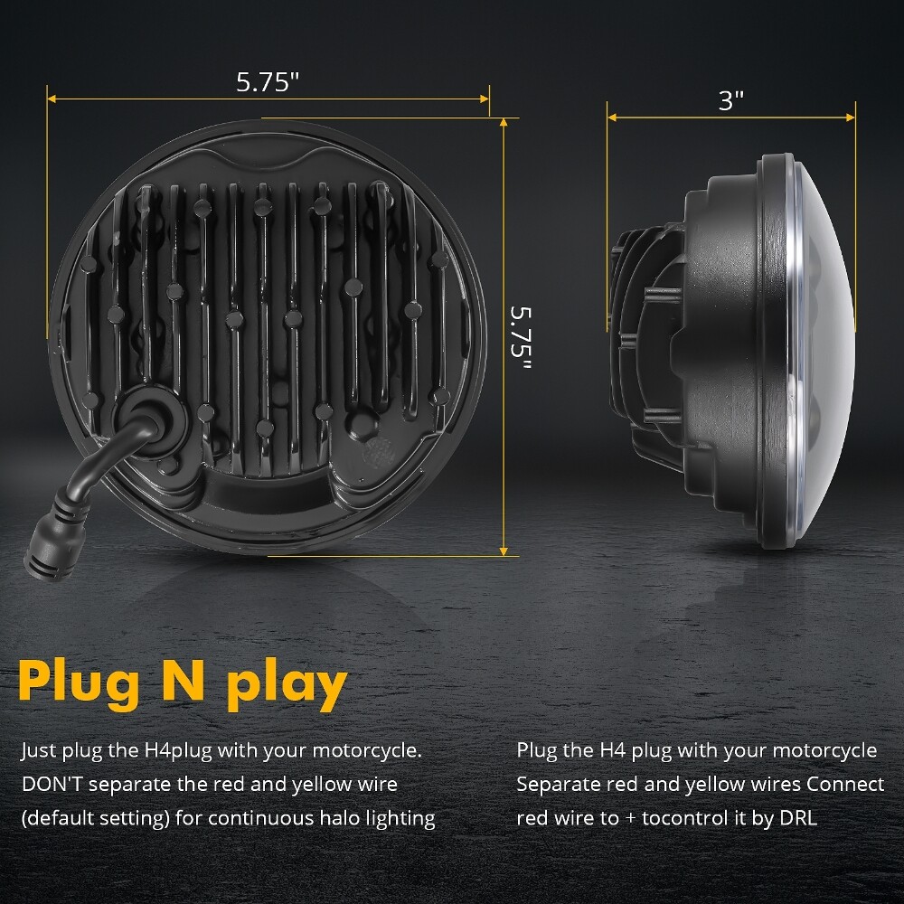 4pcs 5.75 inch 5-3/4 RGB LED Headlight For Cadillac DeVille Eldorado 1962-74