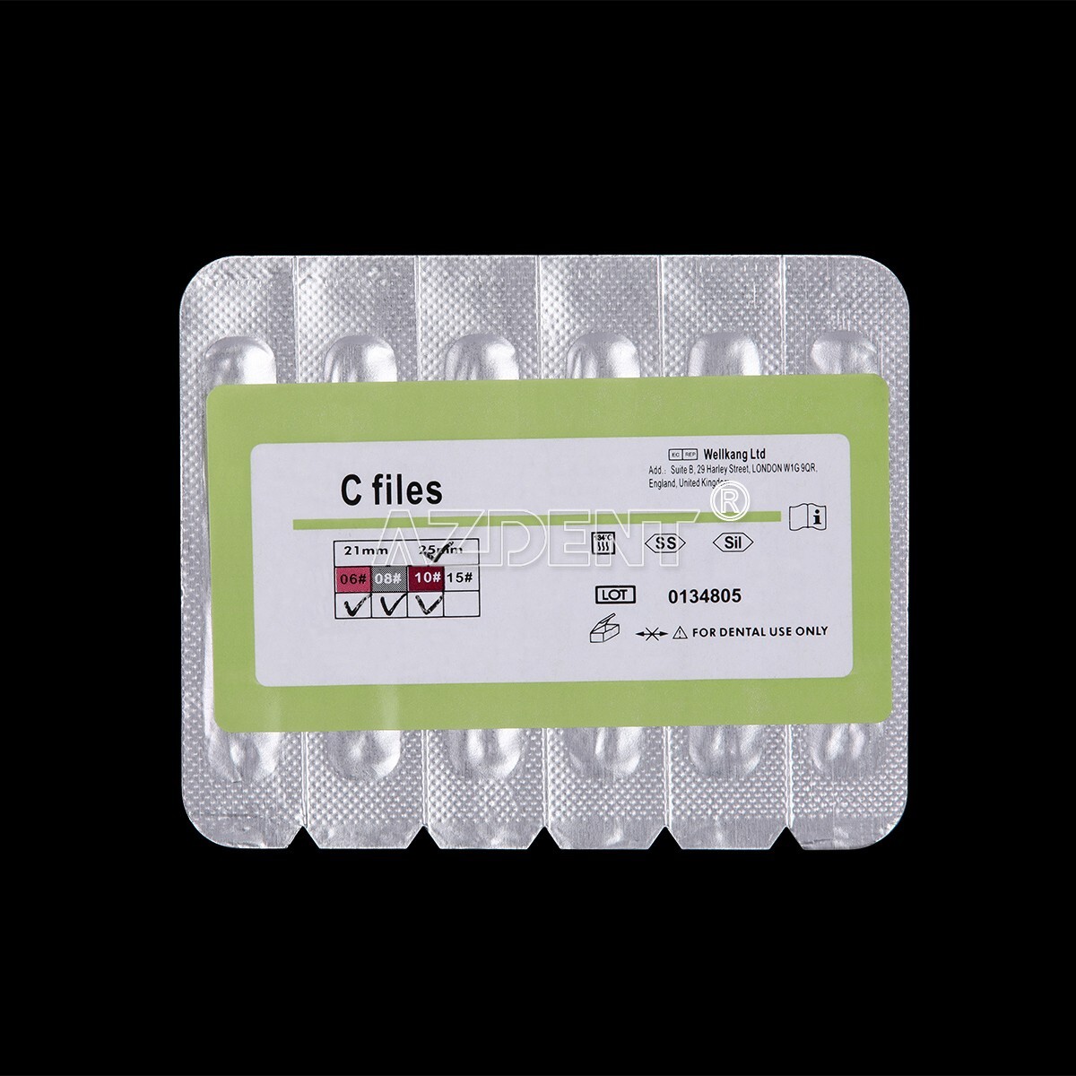 6pcs Dental Hand Use C Files 6# 8# 10#25mm Endodontics Endo Root Canal AZDENT