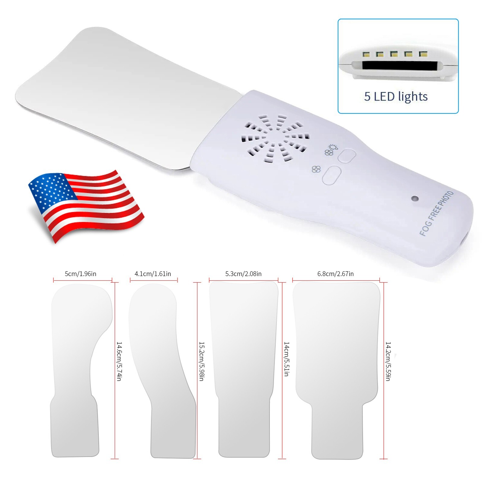 Dental Occlusal Mirror Fog Free LED Intra Oral Photo System Mirror Anti-Fog 4K