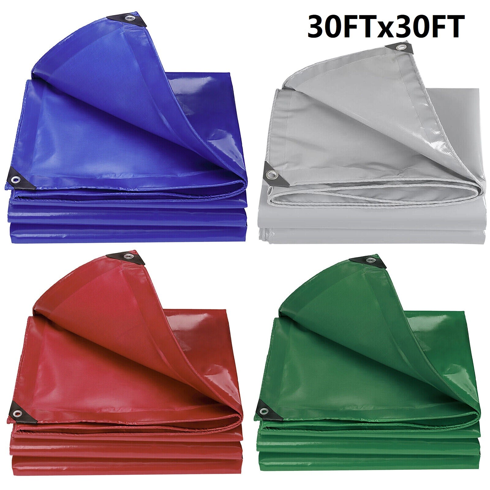 30'x20' Large 20Mil PVC Tarp Extreme Heavy Duty Coated Tarpaulin Canopies Shade