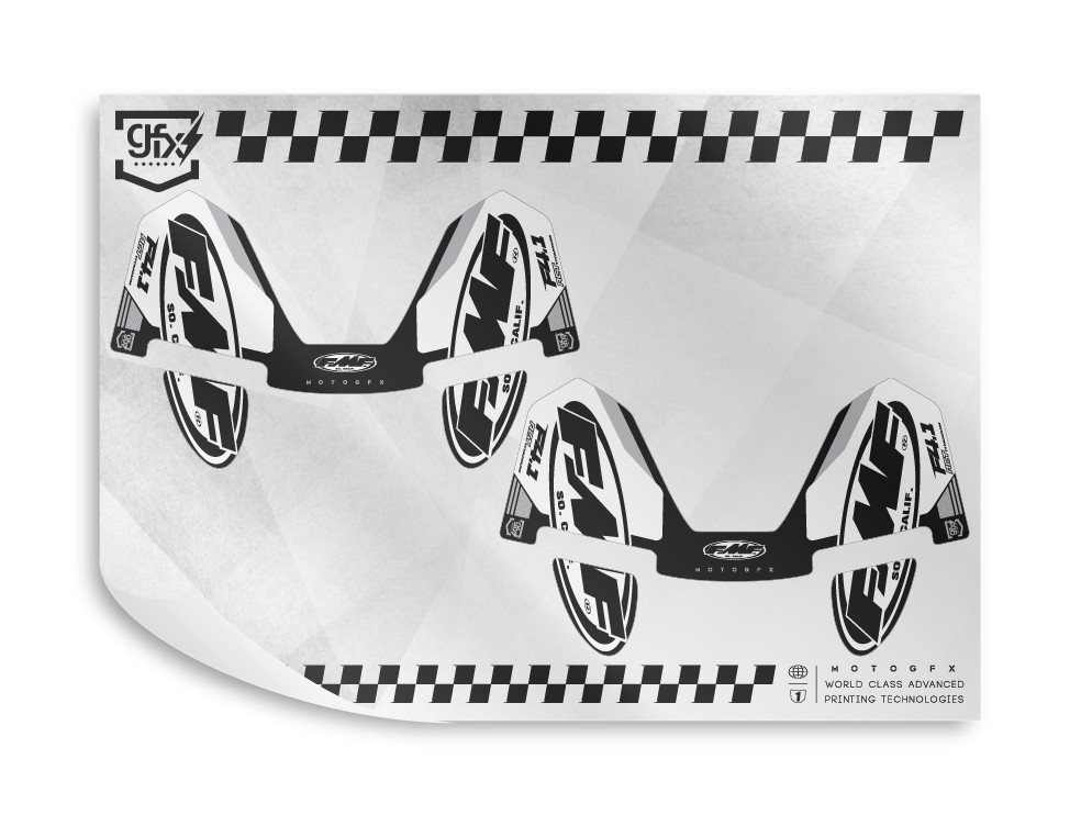 FMF Exhaust Factory 4.1 Decals (White Black) 2 PACK