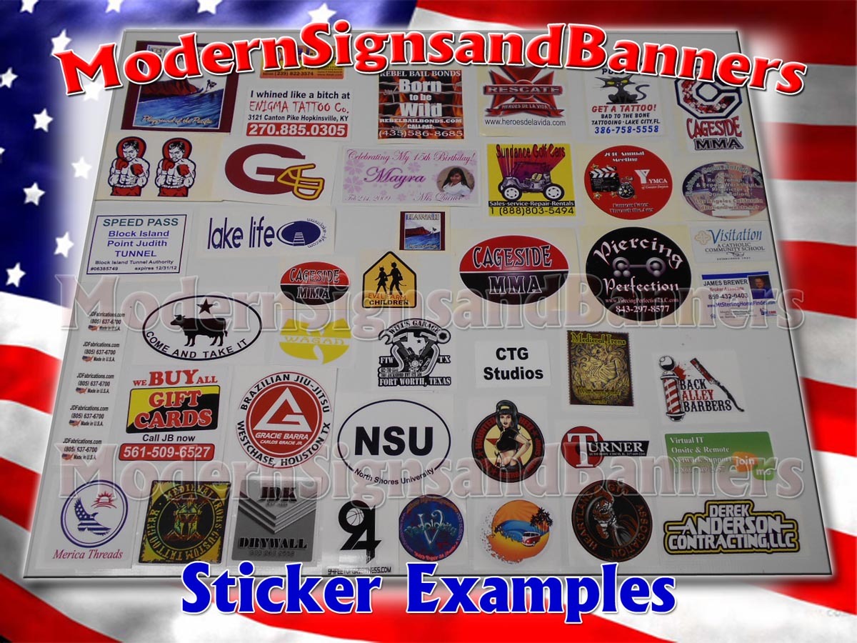 40 3x5 Custom Printed Full Color Outdoor Vinyl Car Bumper Sticker Decal Die Cut