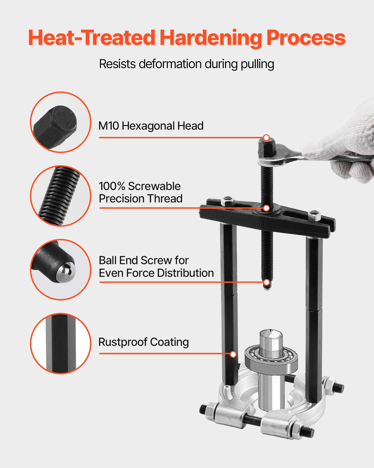 VEVOR 14 PCS Bearing Puller Set Bearing Separator Splitter Tool with Case 5 Ton