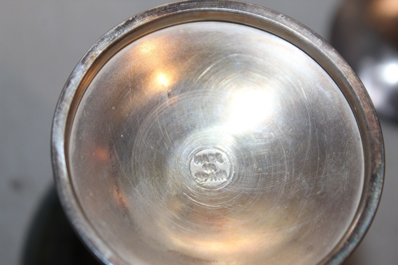 2 Vintage Silver Plate Champagne/Sherbet Glasses Cups Made in Spain 4.5 X 3.5"